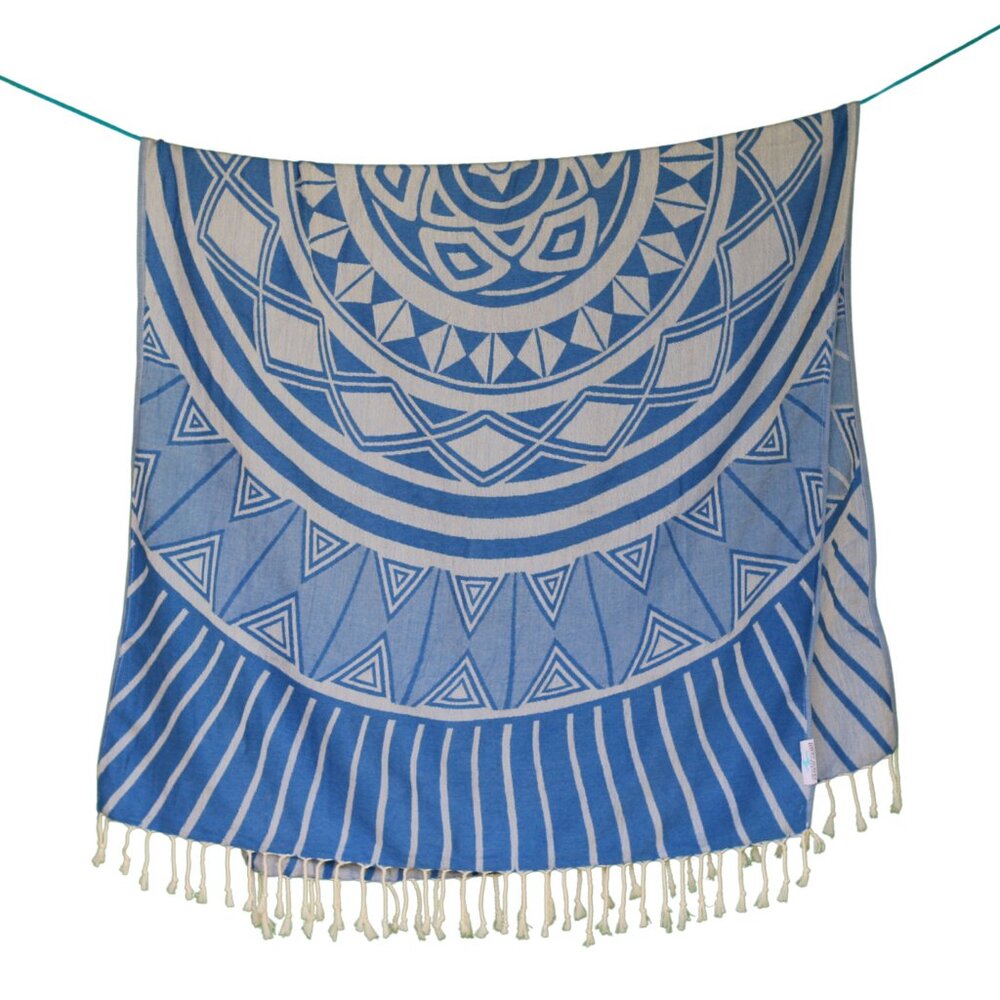 Salt Rag Beach Towel - "Blue Island Rag" [Sand Free Turkish Beach Towel]